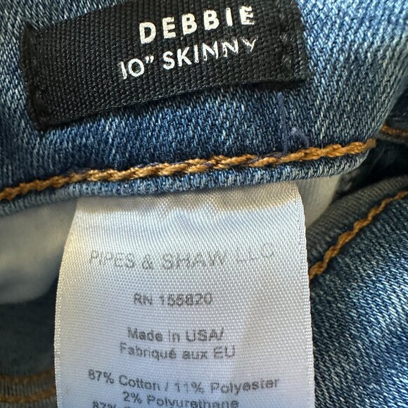 Veronica Beard Jeans Debbie 10" Skinny Women's 26/2 Grotto Tuxedo Stripe Button - Picture 12 of 15